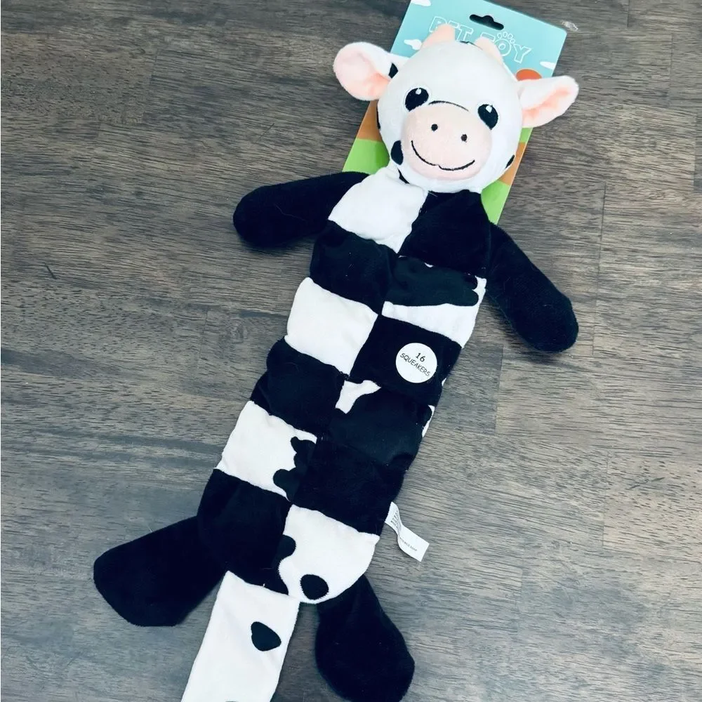 Plush Cow Dog Pet Squeaky Chew Toy